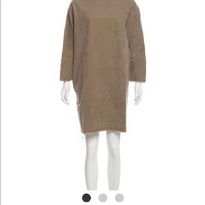 Black Crane Corduroy Mini Dress